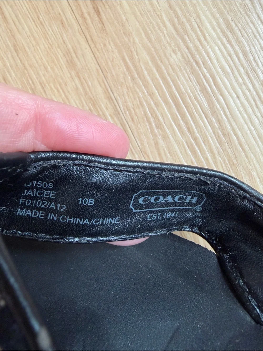 Coach Wedge Sandals Black Tan Signature Canvas Jaicee C logo size 10